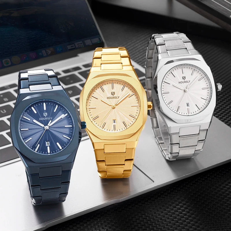 2025 New Watches For Man Original Top Brand All Black Stainless Steel Men's Wristwatch Classic Business Waterproof Movement