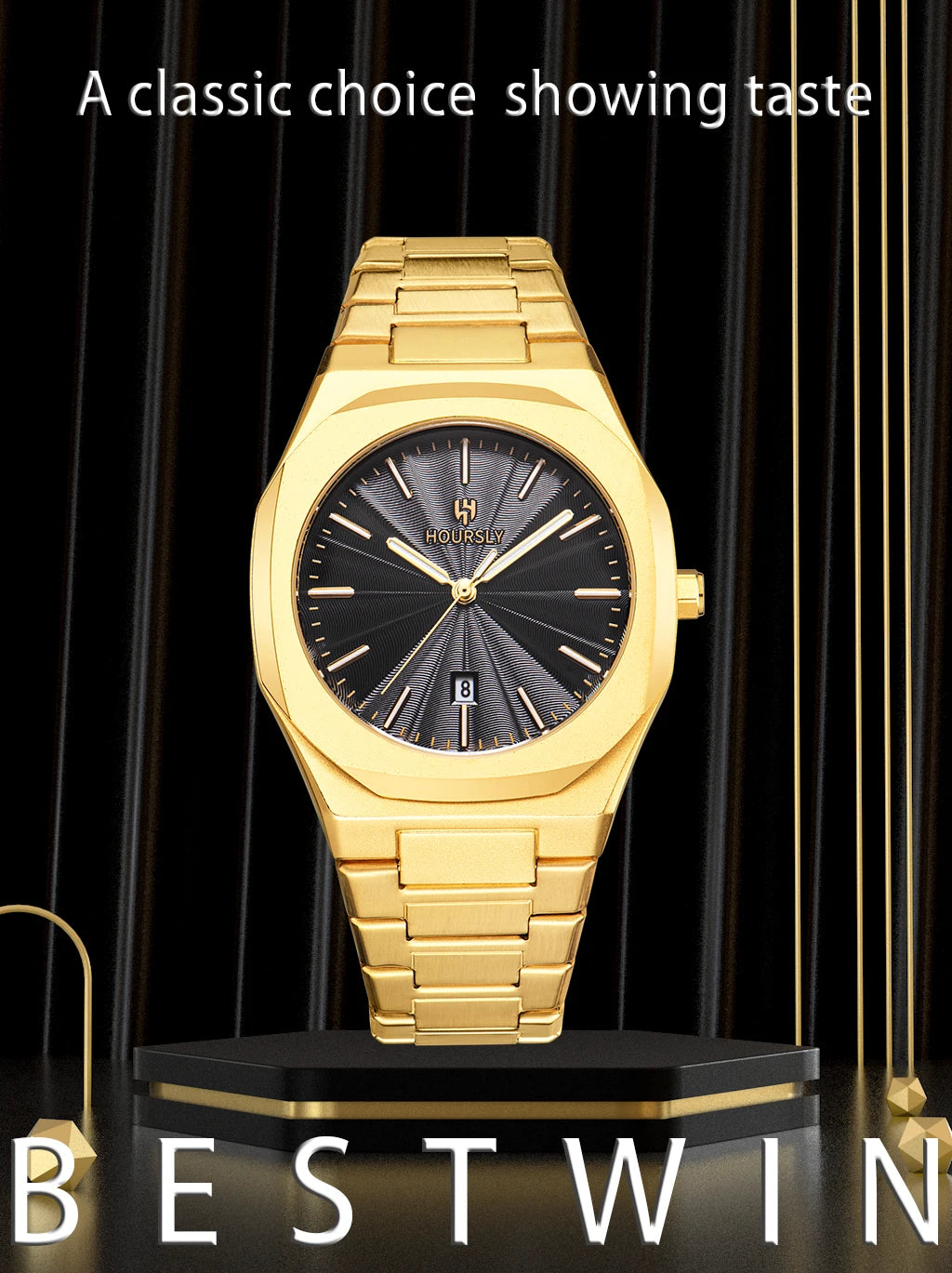 2025 New Watches For Man Original Top Brand All Black Stainless Steel Men's Wristwatch Classic Business Waterproof Movement