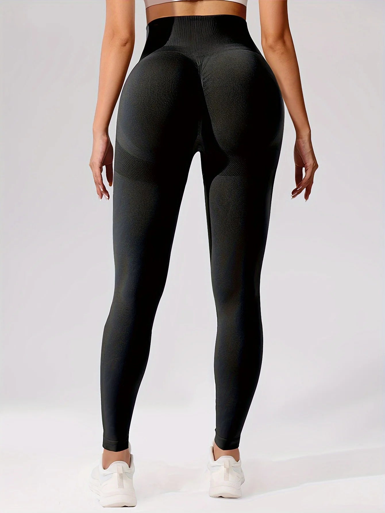CZGUKE Women's seamless gym yoga pants high waist peach hip solid color tight fitting sports pants yoga cycling sports pants