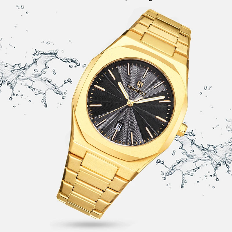 2025 New Watches For Man Original Top Brand All Black Stainless Steel Men's Wristwatch Classic Business Waterproof Movement