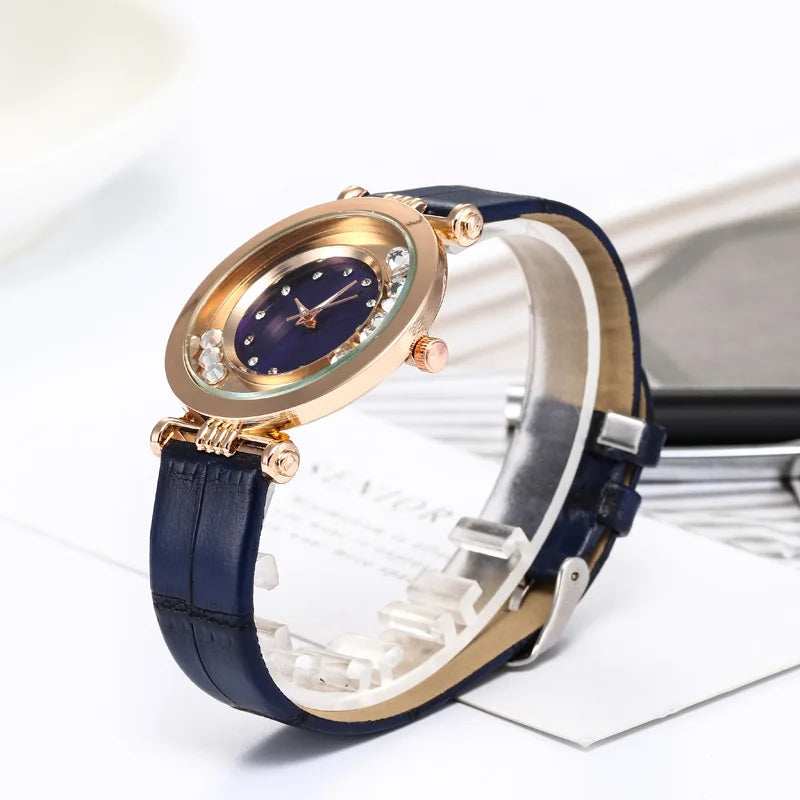 Watches For Women Female Luxury Temperament Ladies Watch Leather Belt Diamond Watch Analog Quartz Watch Reloj Mujer Montre Femme