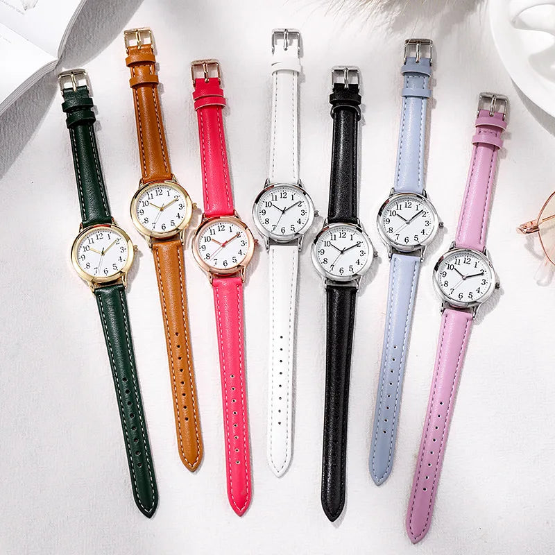 New Fashion Students Watches For Woman Luxury Wrist Watches Women Small Leather Casual Quartz Watch For Girl Gifts Reloj Mujer