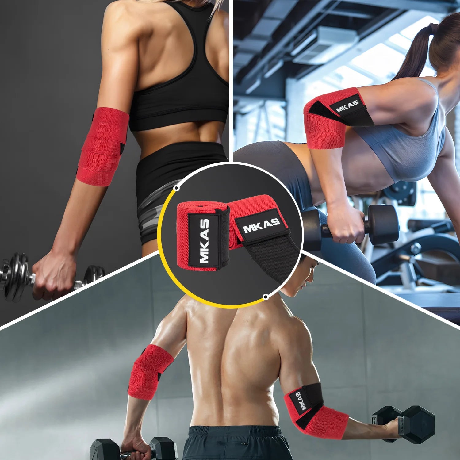 1 Pair Elbow Straps for Weight Lifting Gym Fitness Elbow Wraps Powerlifting Elbow Support Crossfit Deadlift Workout Protector