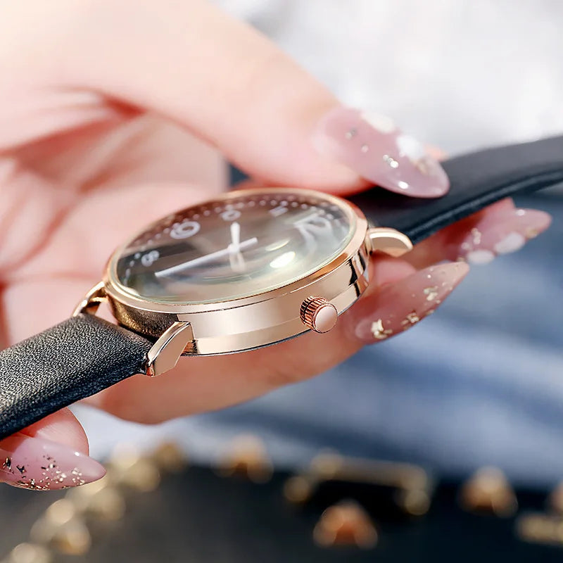 New Fashion Students Watches For Woman Luxury Wrist Watches Women Small Leather Casual Quartz Watch For Girl Gifts Reloj Mujer