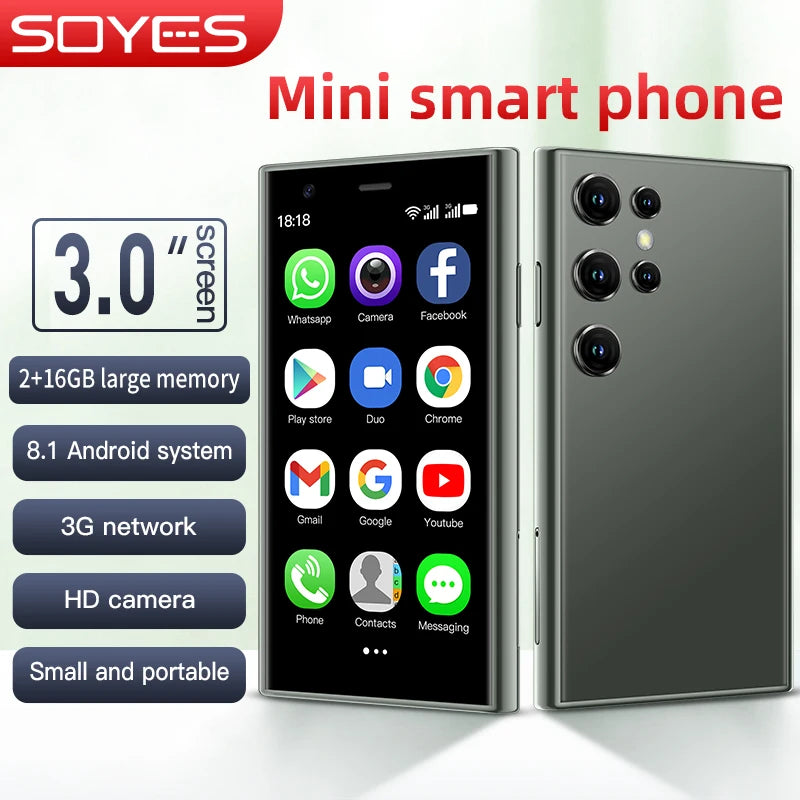 SOYES S23 Pro Smartphone 3.0-inch Mini Phone 3G Network Supports WIFI Bluetooth 2GB+16GB Memory Android Smartphone