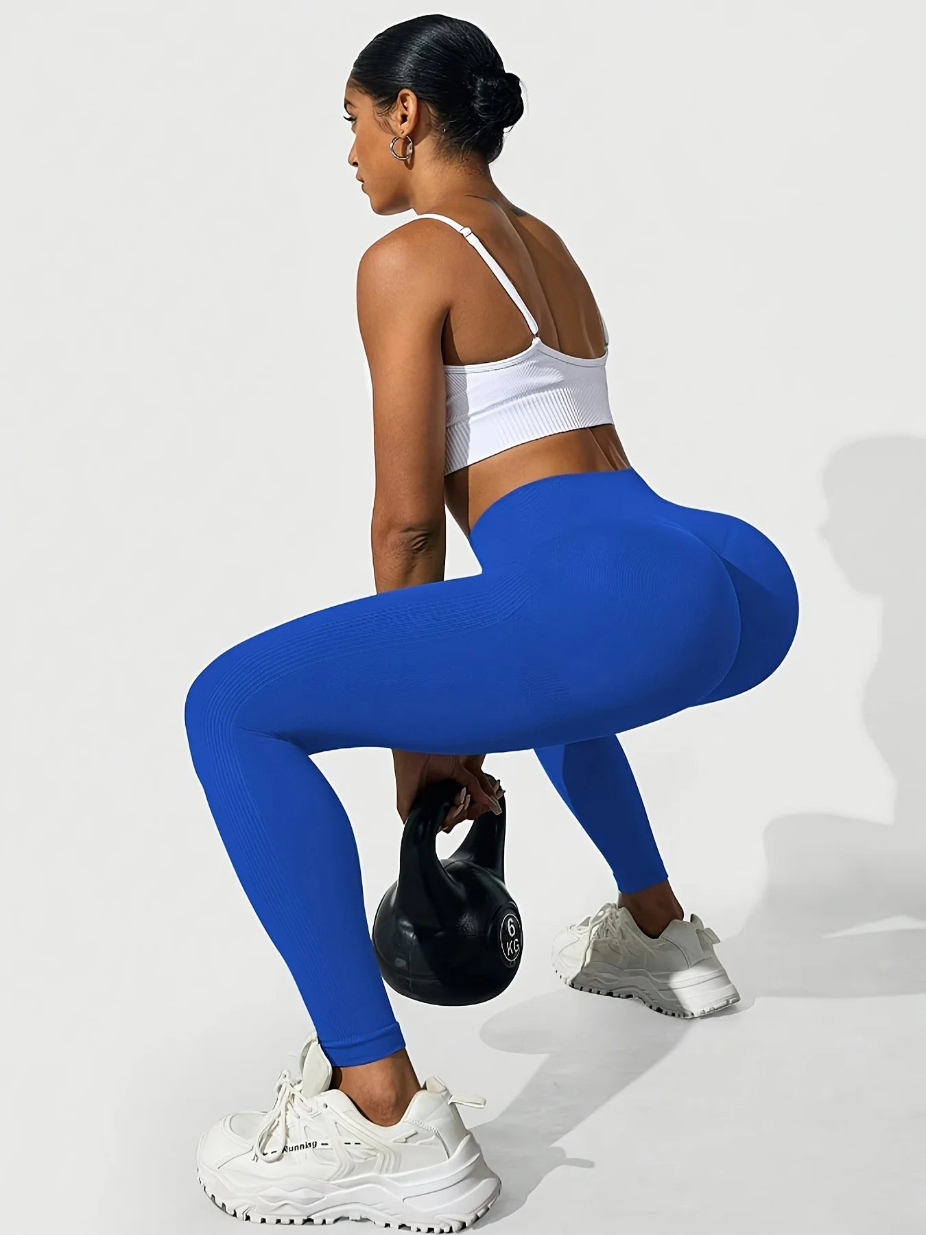 CZGUKE Women's seamless gym yoga pants high waist peach hip solid color tight fitting sports pants yoga cycling sports pants