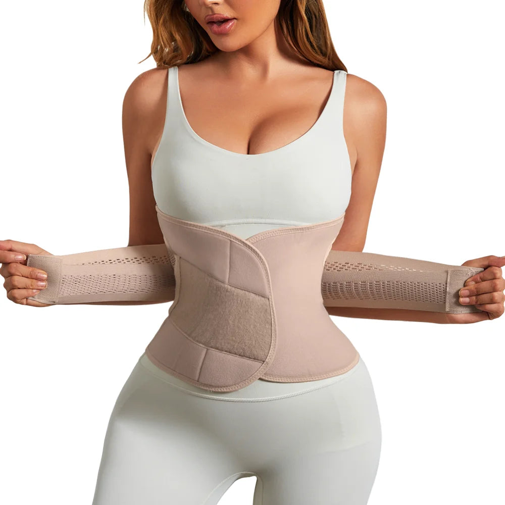 Women Waist Support Belt Wrap Waist Trainer Adjustable Belly Trimmer Girdles Fitness Workout Corsets Tummy Control Bands Sheath