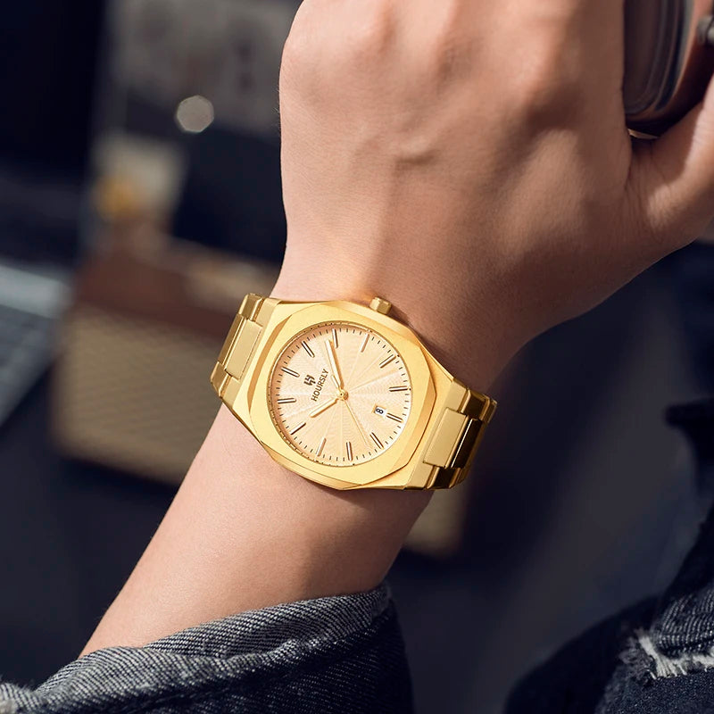 2025 New Watches For Man Original Top Brand All Black Stainless Steel Men's Wristwatch Classic Business Waterproof Movement